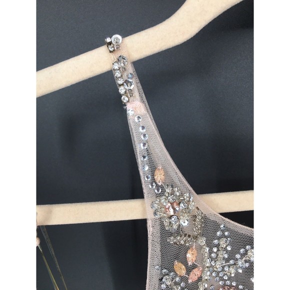 NWT Modessa Couture Light Pink Silver Beaded Ombré Illusion Gown Size 6 Prom - Picture 7 of 13